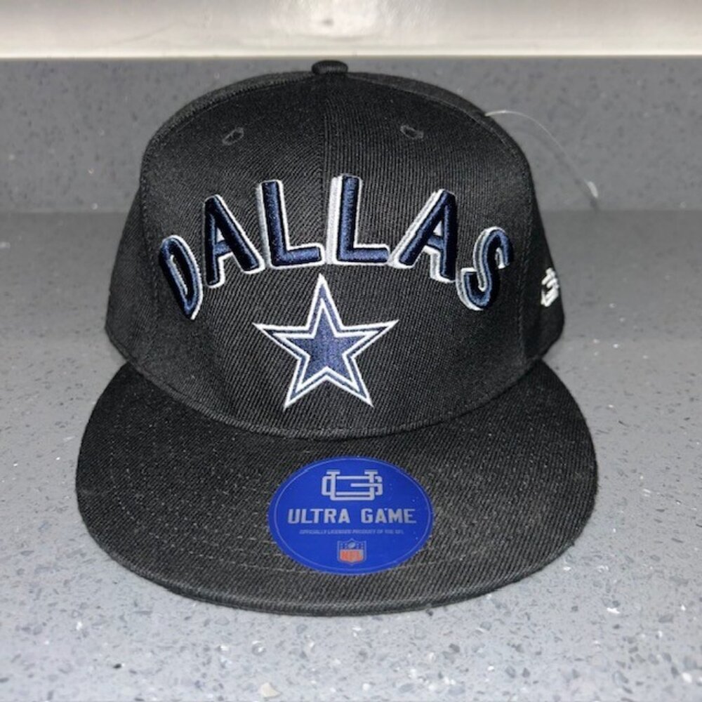 NWT Dallas Cowboys Hat Flat Brim Adjustable Snapback NFL Ultra Game Black New
